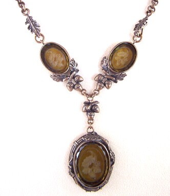 SJ46 Extasia bronze acorn/oak intaglio necklace